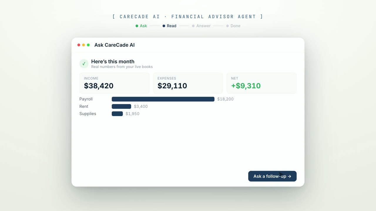 Financial Advisor Agent product demo